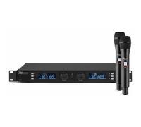 Power Dynamics PD632H Sistema UHF Digital con 2 micrófonos | 2 micrófonos de mano, 20 canales UHF, pantalla LCD, maleta de aluminio