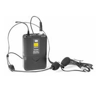 Power Dynamics PD782BP Transmisor de petaca UHF | Pantalla LCD, selección de canales, función mute, incluye diadema y solapa