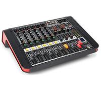 Power Dynamics PDM-M604A - Mesa de mezclas de 6 canales con amplificador | Amplificador integrado de 200W por canal, procesador multi-FX de 24 bits, reproductor USB y Bluetooth, función Solo incluida