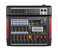 Power Dynamics PDM T604 Mesa de mezclas de 6 canales con interfaz de audio USB, Bluetooth y efectos DSP integrados, alimentación phantom +48v, EQ de 7 bandas, salida de auriculares, salida balanceada