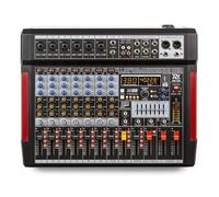 Power Dynamics PDM-T804 - Consola de mezclas de 8 canales con Bluetooth | Procesador DSP con 380 efectos, ecualizador gráfico de 7 bandas, interfaz de audio USB, para estudio de grabación