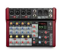 Power Dynamics PDM-Y601 Mezclador de audio 6 canales. Mesa de mezclas con Bluetooth, alimentación phantom de 48 V, USB-C. Mezclador de audio para estudio, 99 efectos DSP, 24 bits, 48 kHz, Jack, XLR
