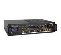 Power Dynamics PDV360MP3 - Amplificador 100V 360W 4 zonas con Bluetooth USB SD FM entradas micro y linea control independiente multizona rack 19 pulgadas sistema megafonia profesional, color negro