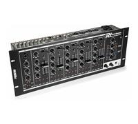 Power Dynamics PDZM700 - Mesa de mezclas de 6 canales con USB para rack | Ecualizador gráfico de 3 bandas por canal, 2 conexiones USB tipo B, canal específico para micrófono, diseño para rack