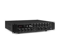 Power Dynamics PMP480 Amplificador 100V 480W 6 Zonas con Bluetooth | Audio independiente por zonas, avisos de emergencia integrados, reproducción inalámbrica, montaje en rack 19".