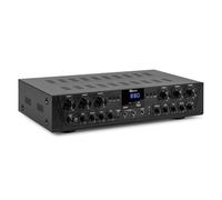 Power Dynamics PV260BT - Amplificador multisala de 6 Canales 100W | Bluetooth, radio FM, reproductor MP3 por USB, entradas de micrófono, 6 zonas configurables, para oficinas y restaurantes