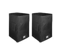 Power Dynamics SCP15- Pack 2 fundas para altavoz PDY215 resistentes al agua de nylon protector con acceso al panel trasero frontal acústicamente transparente, color negro