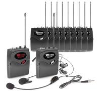 Power Dynamics TG40 Sistema guía turística con 10 receptores, transmisor UHF, micrófono Diadema, Auriculares, Clip cinturón, Alcance 50 m, Pilas Incluidas