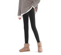 Power Flower Leggings Térmicos para Niñas - Forro Polar Ligero, Ajuste Slim, Capa Base (7 Years, LY213-Black)
