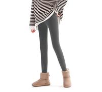 Power Flower Leggings Térmicos para Niñas - Forro Polar Ligero, Ajuste Slim, Capa Base (7 Years, LY213-Grey)