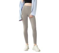 Power Flower Mallas para Mujer, Mallas de Yoga No Transparentes, Mallas de Entrenamiento de Longitud Completa, Mallas Deportivas para Correr (LY130-Khaki, S-M)