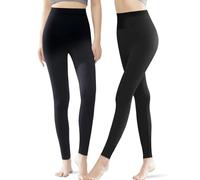 Power Flower Pack de 2 Leggings Largos para Mujer - Pantalones de Yoga de Algodón, Suaves, Elásticos y Opacos para Comodidad Todo el Día (S-M, 9073-Combo1)