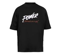Power God Made You To Win Unisex Camiseta Holgada Mangas Cortas Hombre Mujer Negra Baggy T-Shirt Short Sleeves Black
