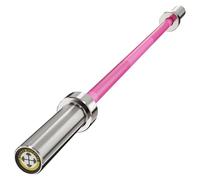 POWER GUIDANCE Barra olímpica para levantamiento de pesas, barra para levantamiento de caderas, sentadillas, barras de entrenamiento de fuerza cromadas universales, 10 kg, 1,2m (Rosa)
