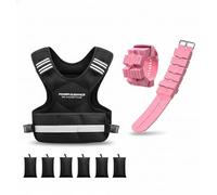 POWER GUIDANCE Kit de Entrenamiento de Resistencia: Chaleco Lastrado Ajustable (5-9 kg) + Juego de 2 Pesas para Muñecas y Tobillos (0,45 kg/u) - Equipo para Fitness, Running, Yoga y Fuerza
