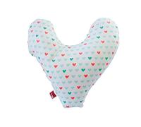 POWER INN Cojín para el pecho Hope aprox. 32 x 34 cm, cojín para aliviar el dolor después de la mastectomía, suave cojín para antebrazo o axila, 100 % algodón (blanco + corazones, algodón, patchwork)