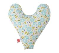 POWER INN Cojín para el pecho Hope aprox. 32 x 34 cm, cojín para el corazón como alivio del dolor después de la mastectomía, suave cojín para antebrazo o axila, 100 % algodón (rosa/blanco, hojas)