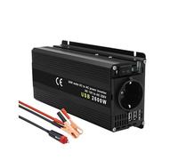 Power Inversor Corriente Inversor Corriente 2000W Convertidor Voltaje Solar CC 12V A CA 220V 2300V Enchufe Europeo Encendedor Coche Negros Automóvil(2600W)