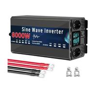 Power Inversor Corriente Inversor Onda Sinusoidal para Pura 12V 220V 1000W 3000W 5000W-10000W DC A AC Coche Solar Cargador Convertidor Potencia Enchufe Europeo(8000W 12V 220V)