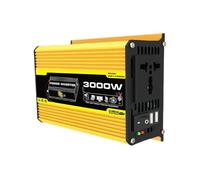 Power Inverter Inversor Corriente Inteligente 12V CC A 110/220V CA Doble USB Transformador Voltaje para 3000W Corriente Digital Convertidor(12V to 220V Yellow)