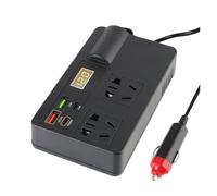 Power Inverter Inversor Corriente Inversor Corriente para Coche 200 W CC Convertidor 12 V/24 V A 220 V CA Cargadores USB/PD/Tipo C QC 3.0 Detección Voltaje Interruptor