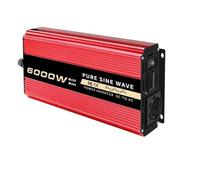 Power Inverter Inversor Corriente Inversor De Onda Sinusoidal Pura 1000 W/2200 W/3000 W/4000 W, CC 12 V/24 V A CA 220 V, 50 Hz, Adaptador/Cargador/convertidor, Enchufe De La UE.(12V,6000W)