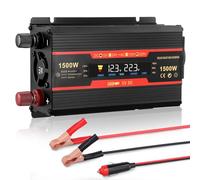 Power Inverter Transformador 1500W,Transformador De Voltaje 12V 230V,Convertidor De Voltaje,Avec Allume Cigare Premio,2 Puerto USB,Power Inverter para Automóvil