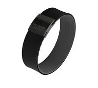 Power Ionics Bracelet 3000 de Silicona y Turmalina, Pulsera Deportiva Unisex para Equilibrio Energético, Banda Ancha Negro/negro-gris, Ajustable 21 cm, con Bolsa de Regalo