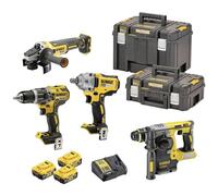 Power Kit Dewalt Martillo + Taladro + Amoladora + Llave Impacto a batería DCK428P3T