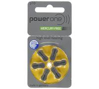 Power One Pack de 6 Pilas para audífonos P10 (Amarillo), 1,45 V, 100 mAh