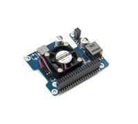 Power Over Ethernet HAT (F) para Raspberry Pi 5/CM 5 Ventilador de refrigeración integrado de alta potencia con disipador de calor de metal, soporta estándar de red 802.3af/at