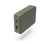 Hama | Power Bank 10.000 mAh Carga Rápida USB-C y USB-A 2 Salidas | Batería externa con carga rápida segura, 2 puertos USB-C y USB-A para cargar varios dispositivos, Verde