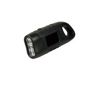 POWER plus - Linterna solar de 3 LED con dinamo de caballito de mar, acero, color negro