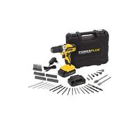 POWER plus POWX00825 - Taladro/atornillador 20v li-ion 2batt 133acc, Multicolor