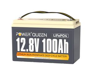 Power Queen 12V 100Ah Grupo 31 Batería LiFePO4,Deep Cycle para Caravana