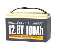 Power Queen 12V 100Ah LiFePO4 Batería, 1280Wh Batería de litio con 100A BMS, 15000 Ciclos Profundos, Soporte en Serie/Paralelo, muy Utilizado para Caravanas, RV, Barco, Sistema Solar.
