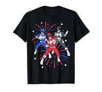 Power Rangers 4th of July Mighty Morphin Rangers Fireworks Camiseta