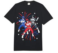 Power Rangers 4th of July Mighty Morphin Rangers Fireworks Comfort Colors Adult Heavyweight T-Shirt