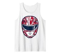 Power Rangers 4th of July Mighty Morphin Red Ranger Helmet Camiseta sin Mangas
