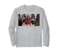 Power Rangers But First Let Me Take A Selfie Meme Manga Larga, Unisex para Adultos, Gris Jaspeado, XL