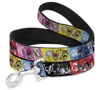Power Rangers - Correa para perro | Power Rangers - Bloques de pose y zord, multicolor, duraderos y elegantes para caminatas