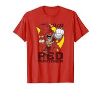 Power Rangers Dino Charge Go Red Camiseta, Hombre, Rojo, 3XL
