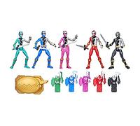 Power Rangers Dino Fury 5 Team Multipack - Figura de acción de 6 pulgadas con llaves y accesorios de arma de sable de cromafuria (exclusivo de Amazon)