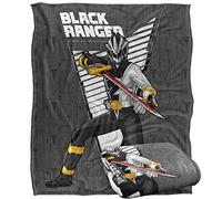 Power Rangers: Dino Fury Negro Ranger Character Manta súper Suave con Tacto Sedoso - 152 x 127 cm