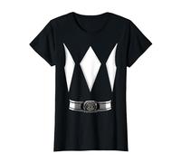 Power Rangers Halloween Black Ranger Costume Camiseta, Mujer, Negro, S