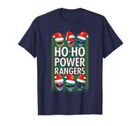 Power Rangers Ho Ho Power Rangers Camiseta, Hombre, Azul Marino, M