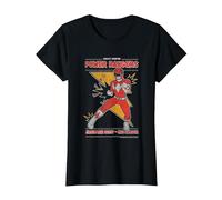 Power Rangers Jason Lee Scott Red Ranger Vintage Camiseta, Mujer, Negro, XL