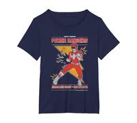 Power Rangers Jason Lee Scott Red Ranger Vintage Camiseta, Mujer Tallas Grandes, Azul Marino, 3XL Grande