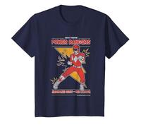 Power Rangers Jason Lee Scott Red Ranger Vintage Camiseta, Niños, Azul Marino, 6 años