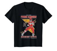Power Rangers Jason Lee Scott Red Ranger Vintage Camiseta, Niños, Negro, 2 años